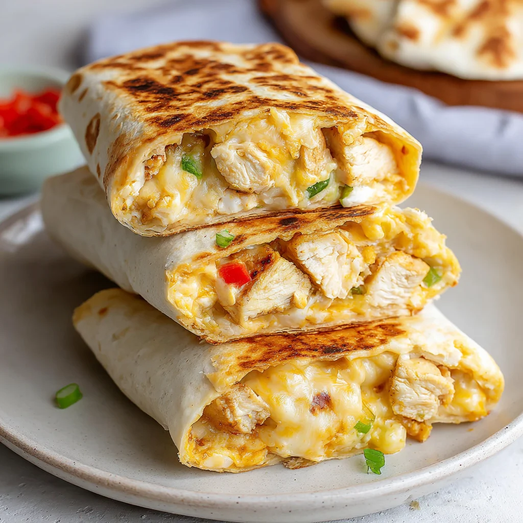 cheesy garlic chicken wraps