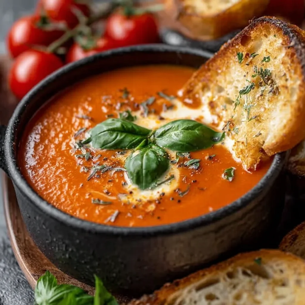 tomato soup with fresh tomatoes