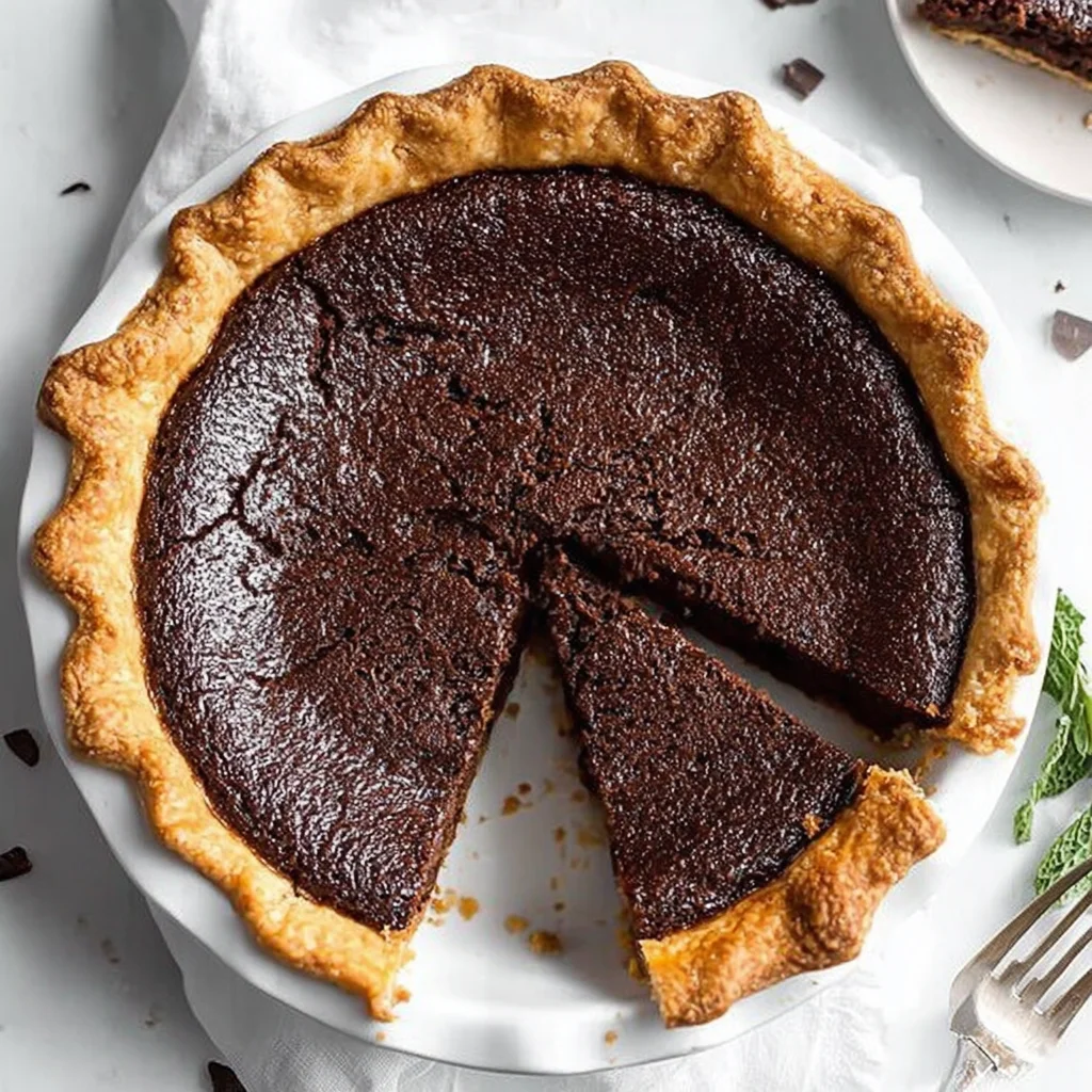 Classic Chocolate Chess Pie with a Buttery Crust