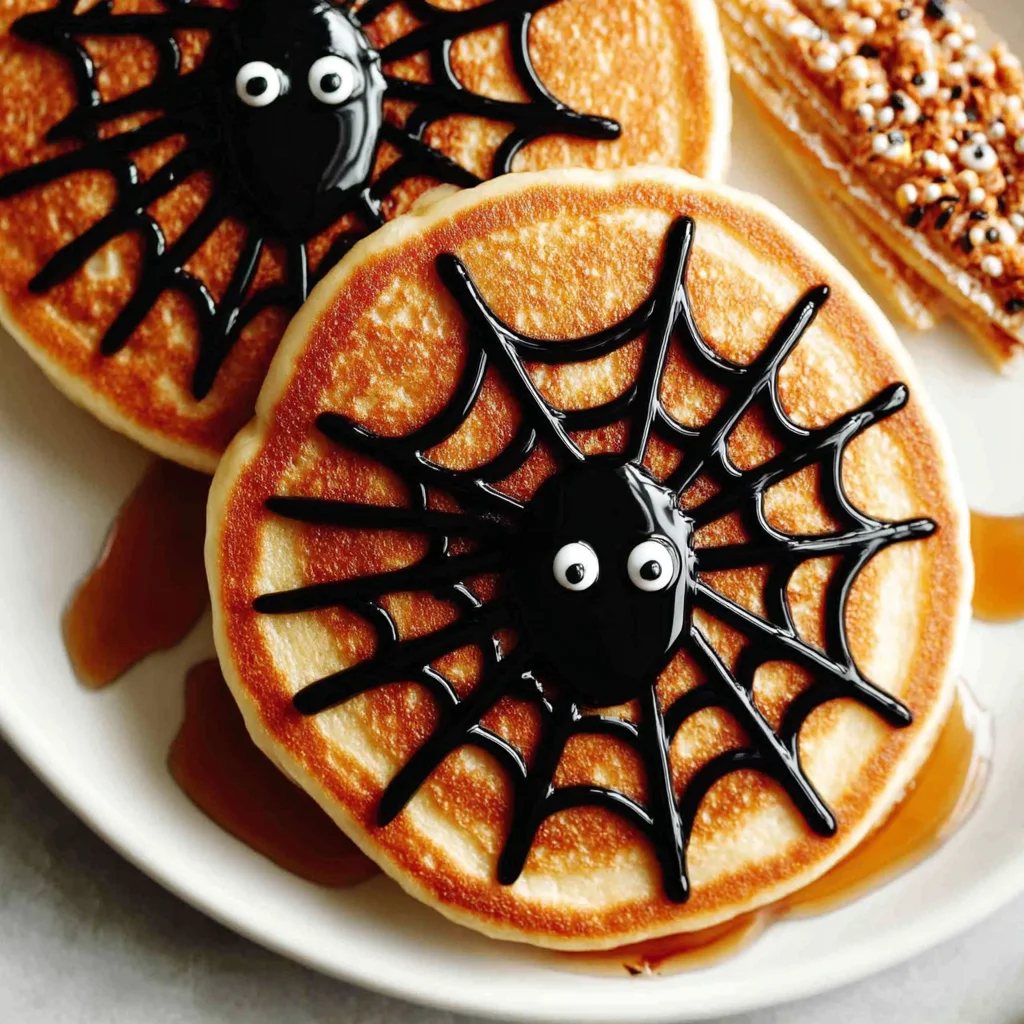Halloween Spider Pancakes