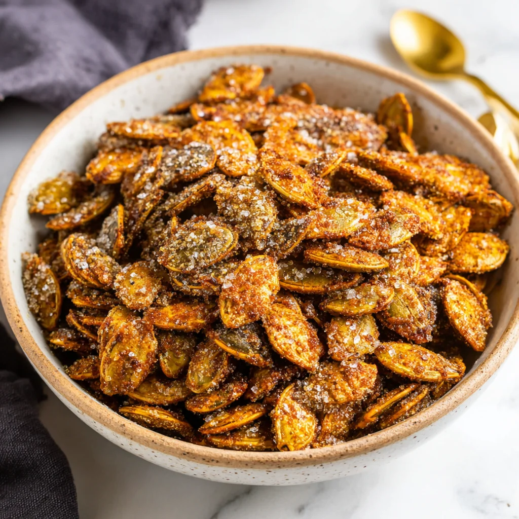 Roasted Pumpkin Seeds with Cinnamon Sugar
