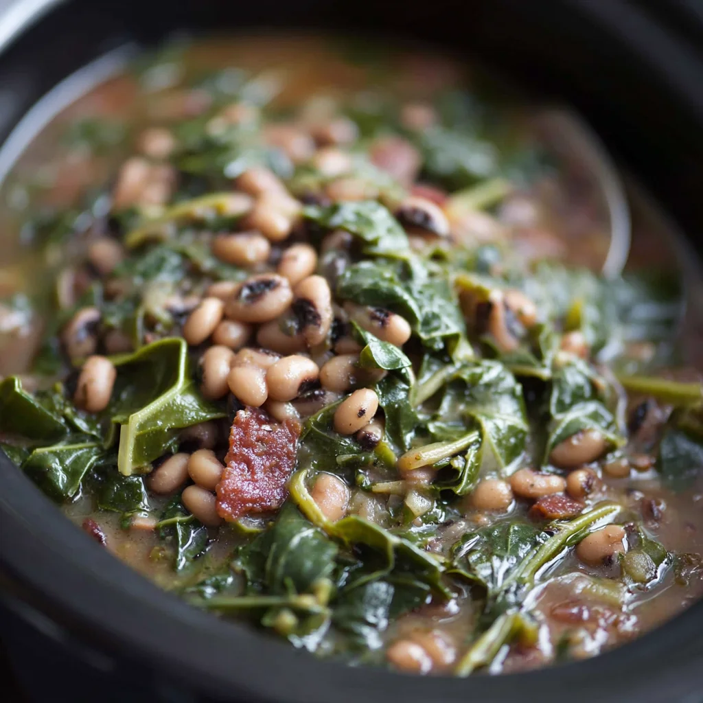 The Ultimate Comfort: Crockpot Black Eyed Peas and Collard Greens