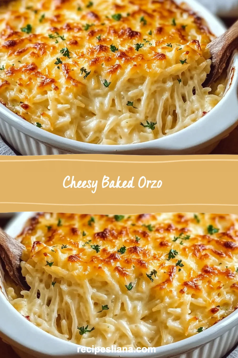 Cheesy Baked Orzo