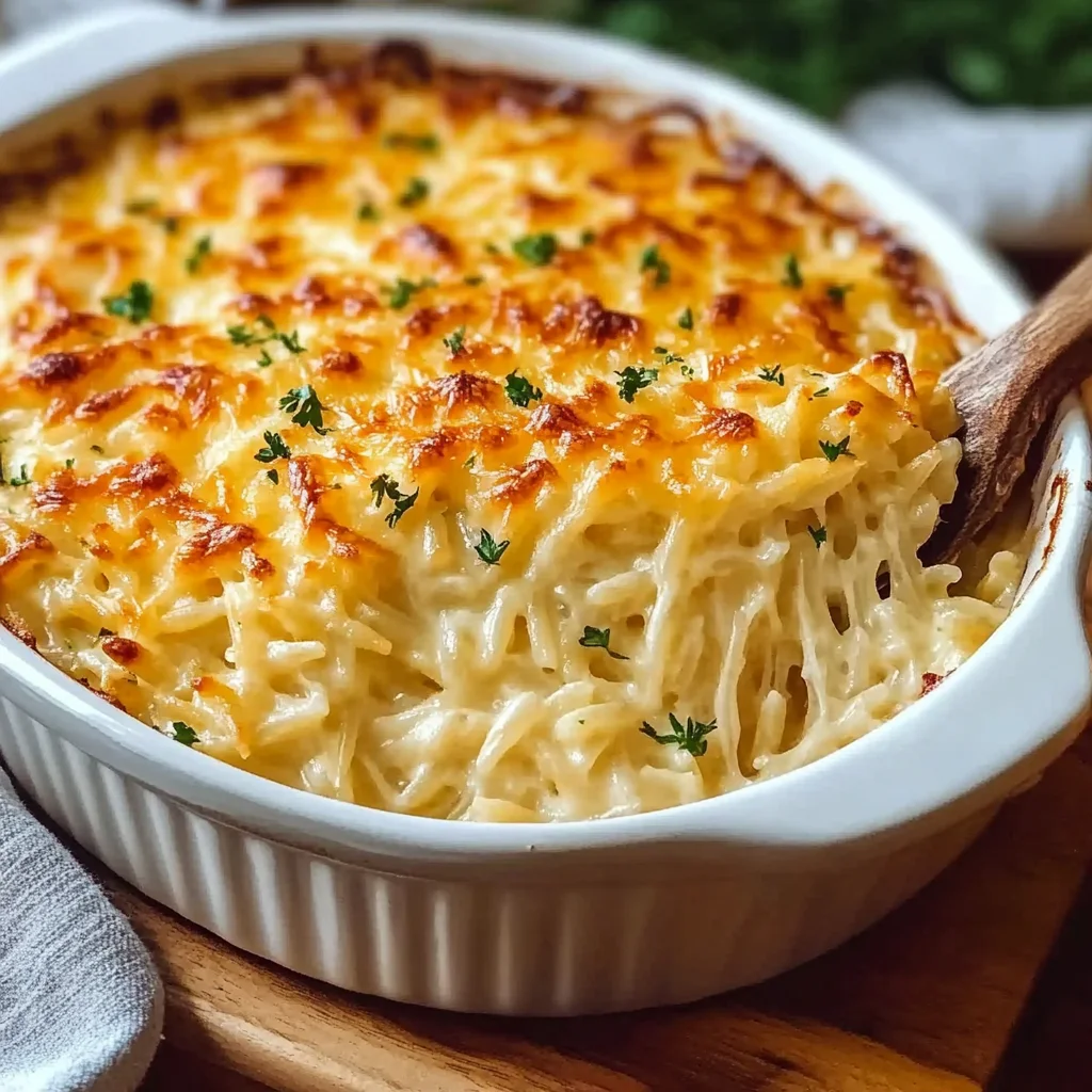 Cheesy Baked Orzo