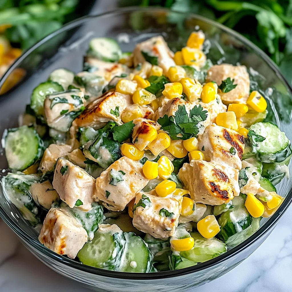 Street Corn Creamy Cucumber Chicken Salad Recipe