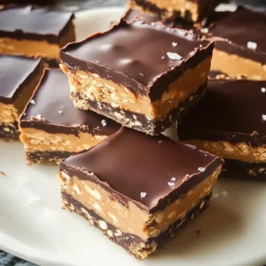 Dark Chocolate Sea Salt Buckeye Bars Recipe