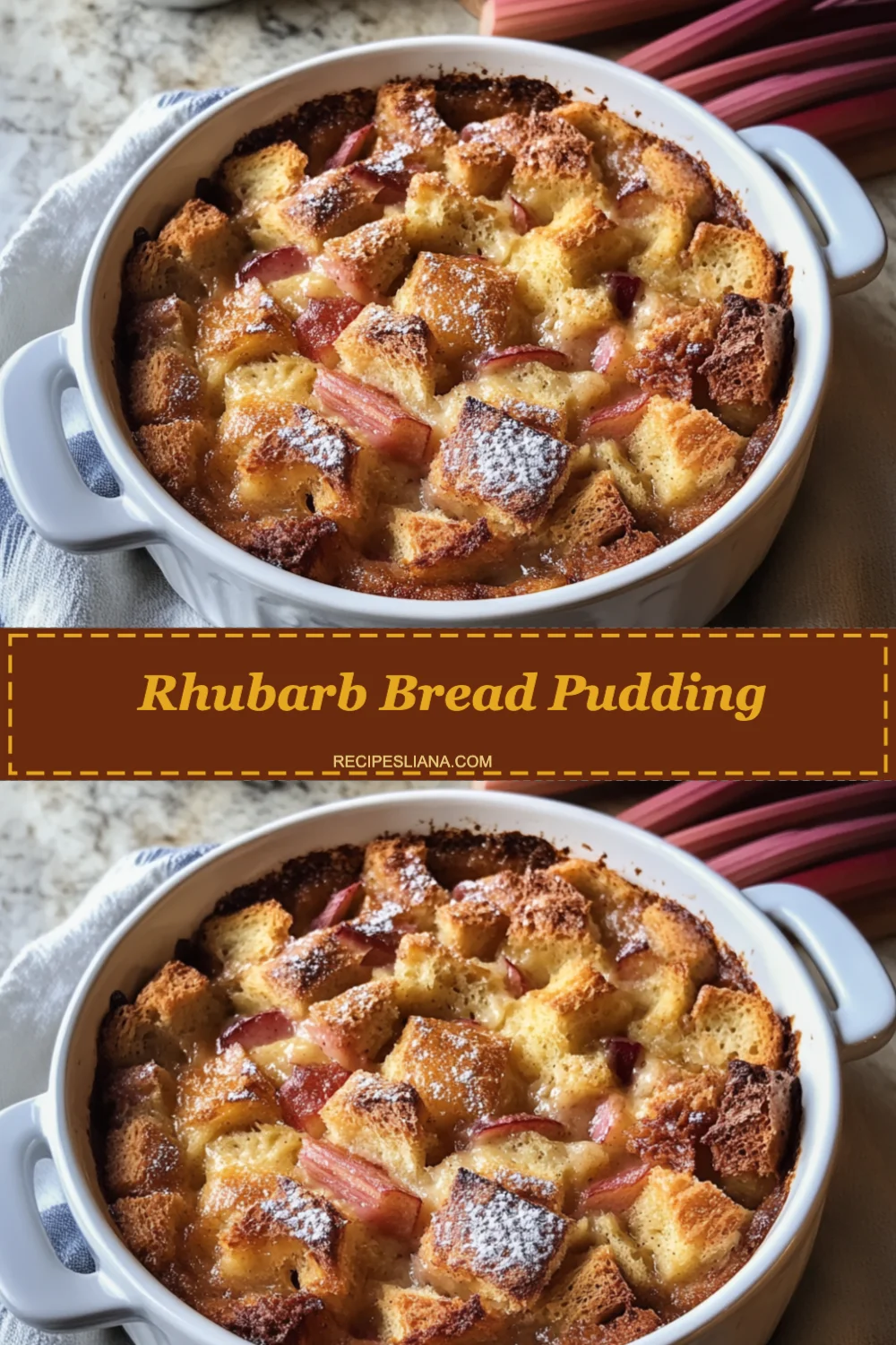 Delicious Rhubarb Bread Pudding Recipe
