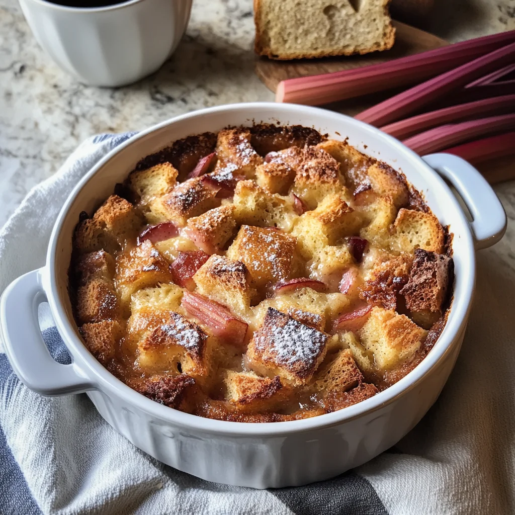 Delicious Rhubarb Bread Pudding Recipe