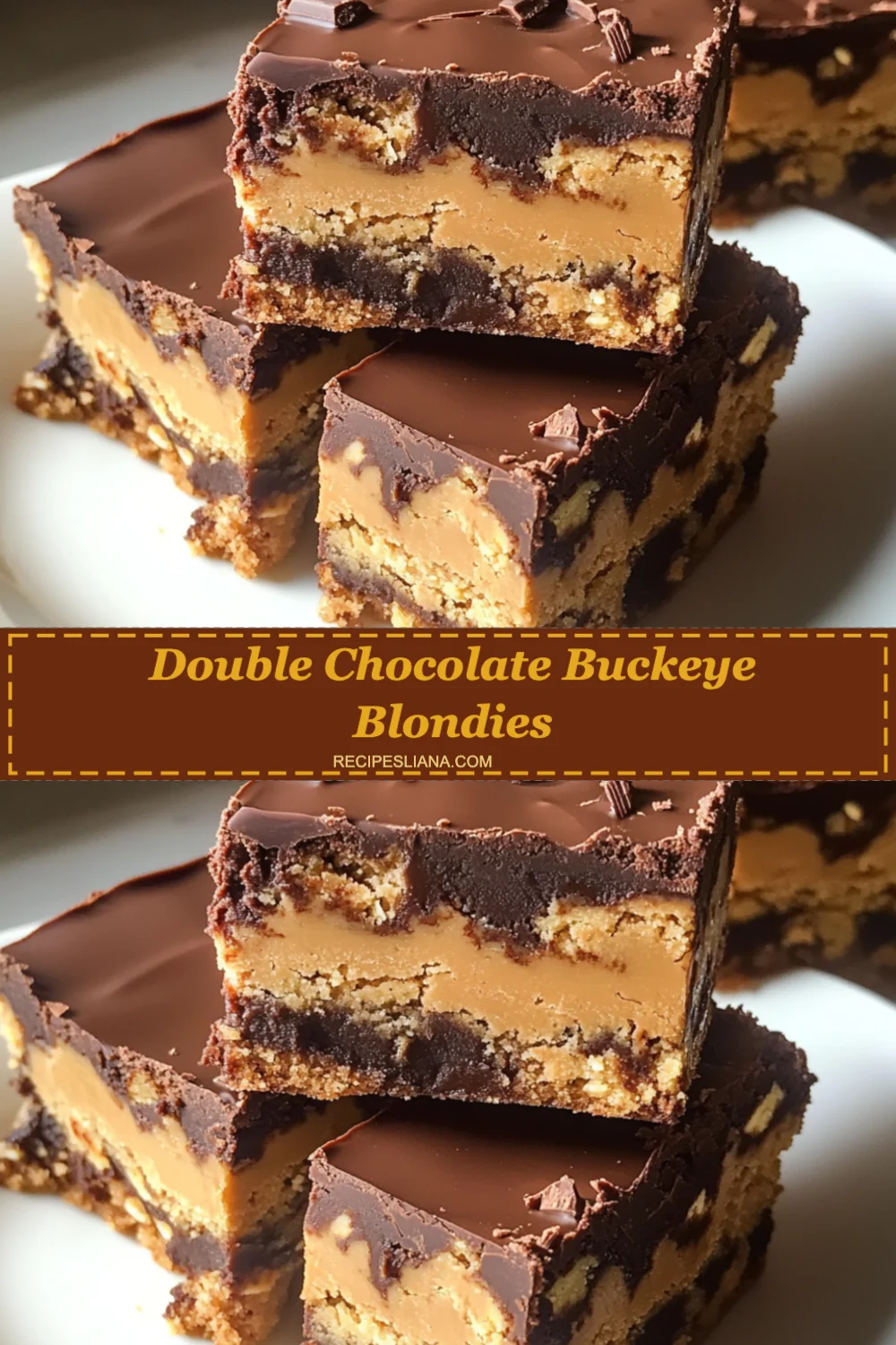 Indulge in Double Chocolate Buckeye Blondies: A Rich Peanut Butter Delight!