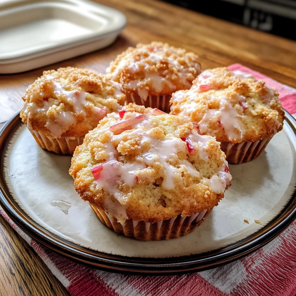 Rhubarb Muffins with Streusel Topping Recipe