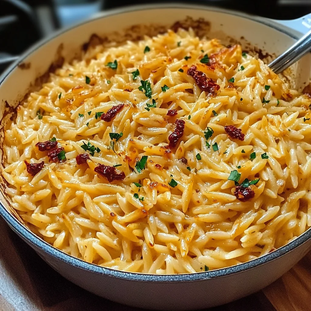 Spicy Sun-Dried Tomato Mozzarella Orzo Recipe