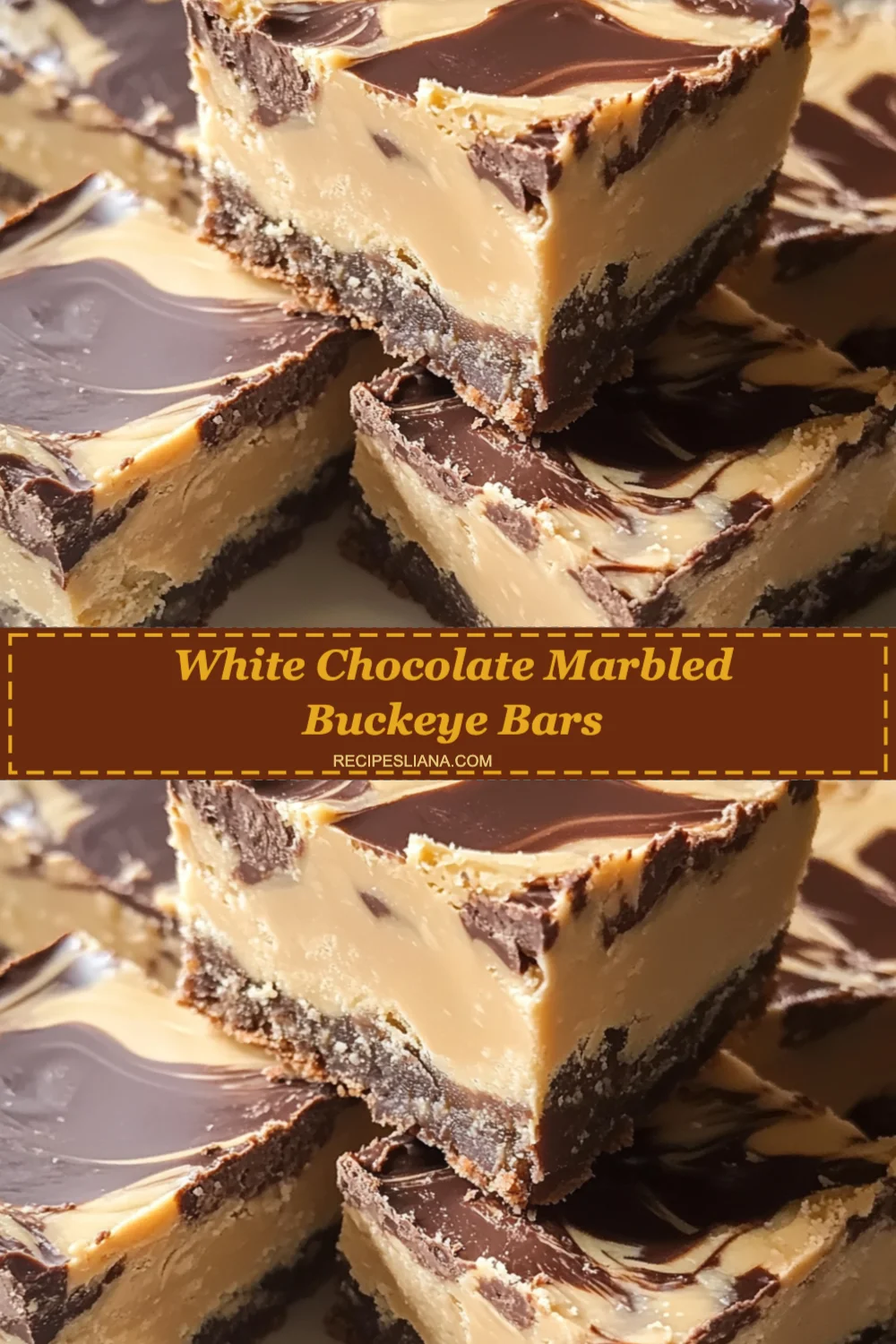 White Chocolate Marbled Buckeye Bars Recipe (Irresistibly Delicious!)